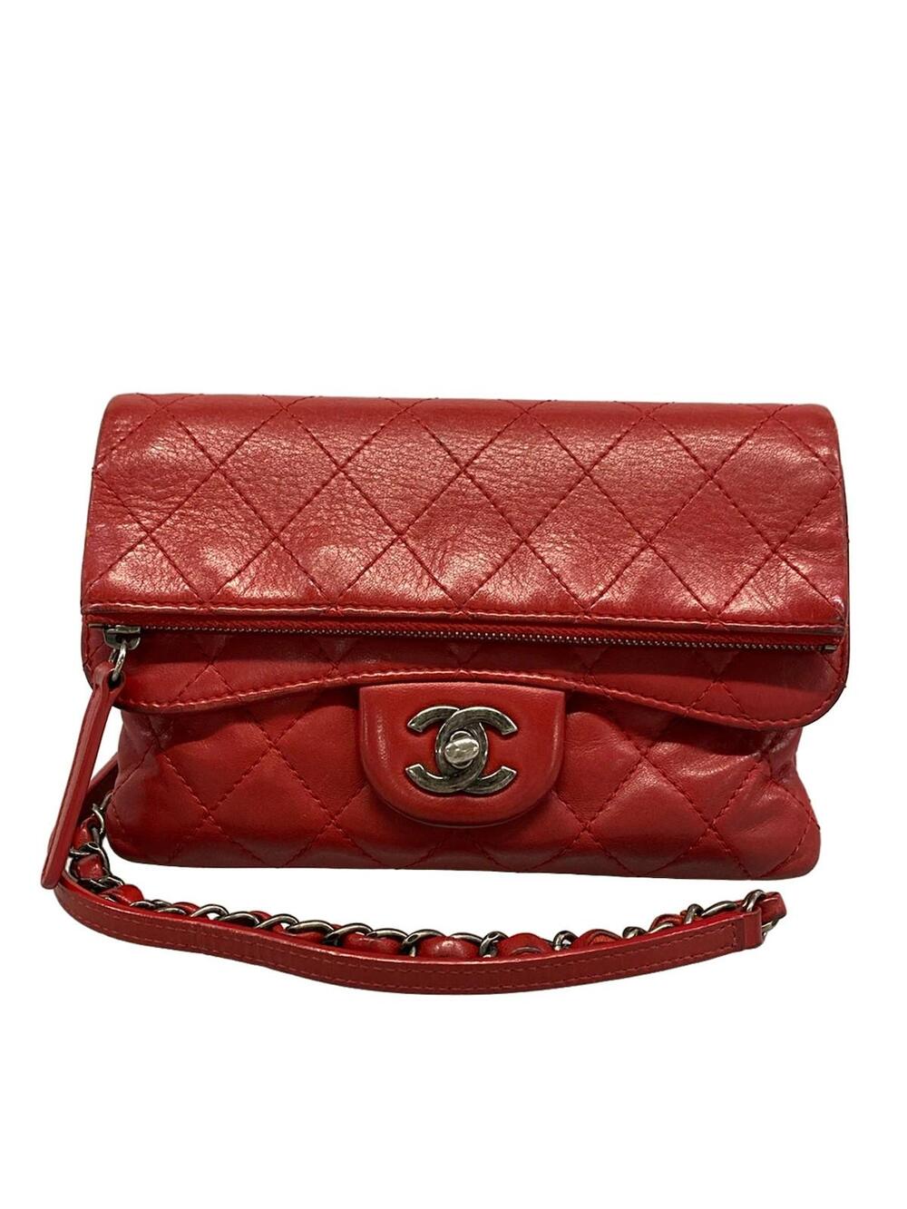 Chanel Matelasse Red Lambskin Shoulder #304906C22B